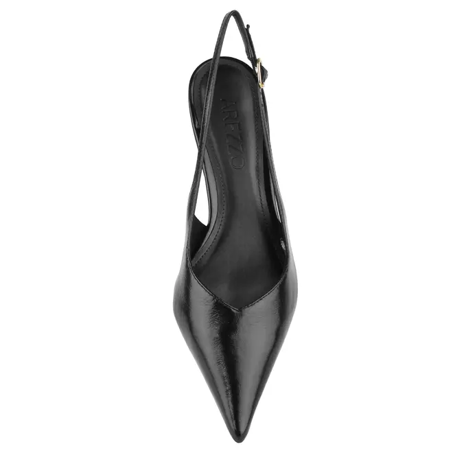 SCARPIN SALTO MÉDIO SLINGBACK AREZZO PRETO