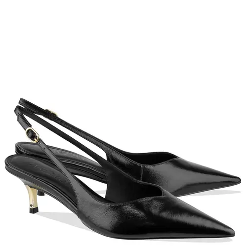 SCARPIN SALTO MÉDIO SLINGBACK AREZZO PRETO