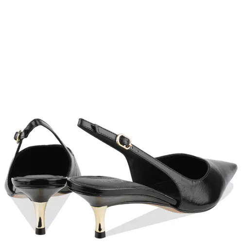 SCARPIN SALTO MÉDIO SLINGBACK AREZZO PRETO