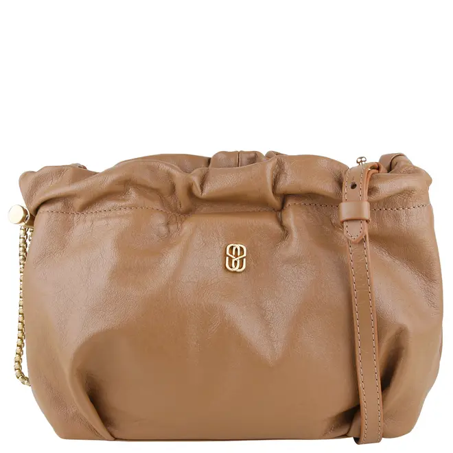 BOLSA PEQUENA BUCKET SCHUTZ CARAMELO