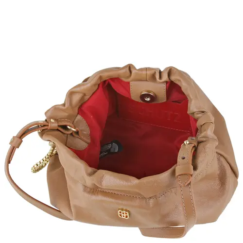 BOLSA PEQUENA BUCKET SCHUTZ CARAMELO