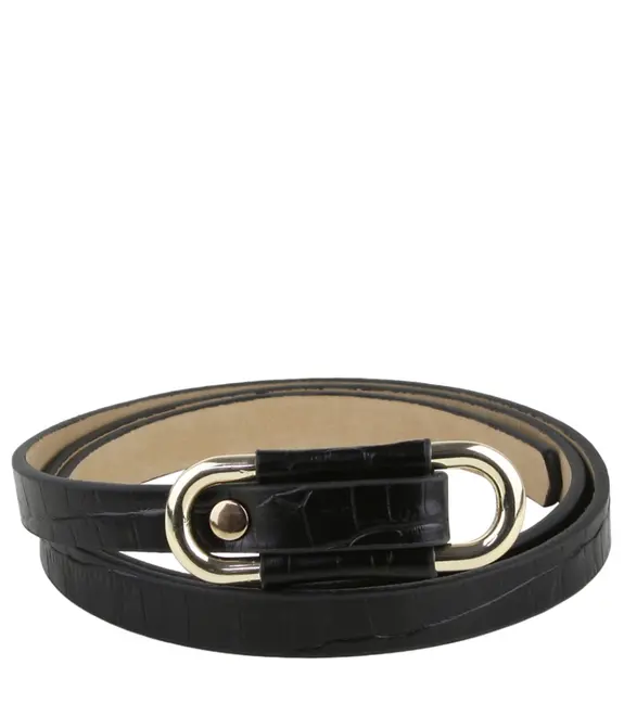 CINTO FINO CROCO BENTANA PRETO