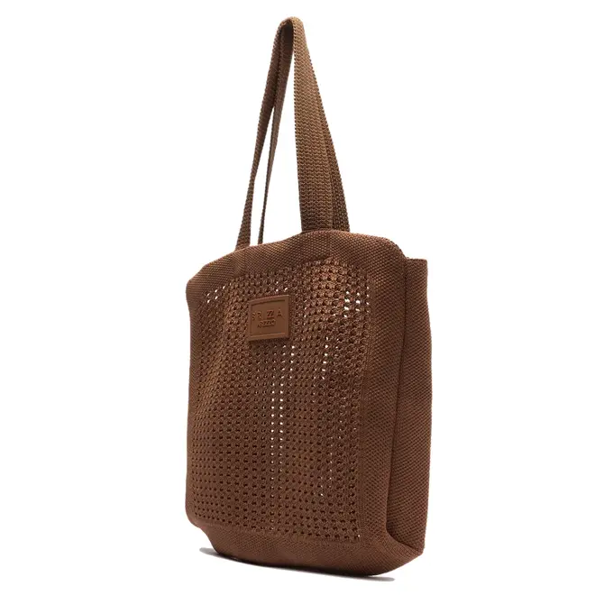 BOLSA GRANDE SHOPPING CROCHÊ BRIZZA AREZZO MARROM