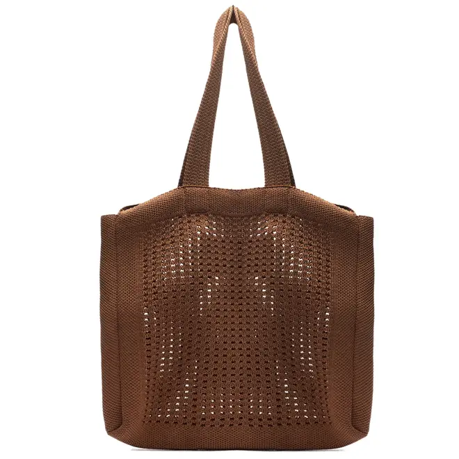 BOLSA GRANDE SHOPPING CROCHÊ BRIZZA AREZZO MARROM