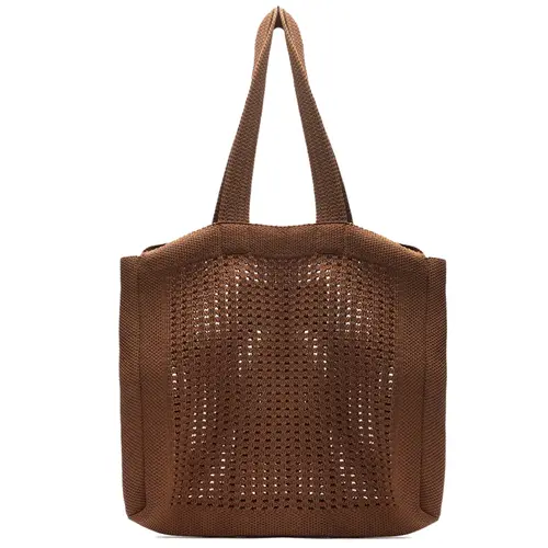 BOLSA GRANDE SHOPPING CROCHÊ BRIZZA AREZZO MARROM