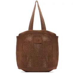 BOLSA GRANDE SHOPPING CROCHÊ BRIZZA AREZZO MARROM