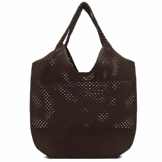 BOLSA GRANDE SHOPPING KNIT BRIZZA AREZZO MARROM