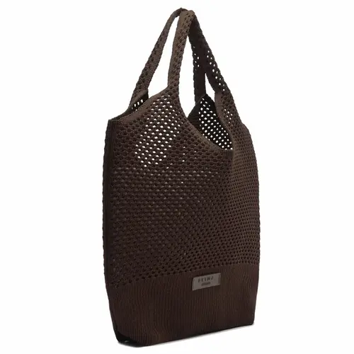 BOLSA GRANDE SHOPPING KNIT BRIZZA AREZZO MARROM