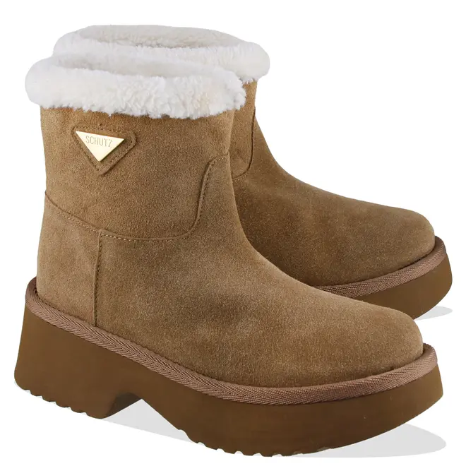 BOTA SALTO BAIXO IVY SCHUTZ MARROM