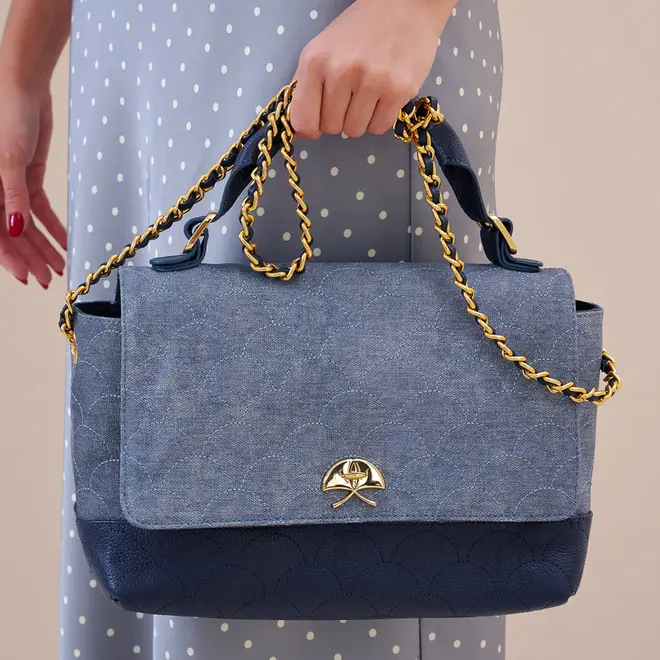 BOLSA MÉDIA JEANS LUIZA BARCELOS AZUL