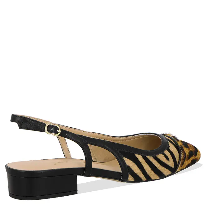 SCARPIN SALTO BAIXO SLINGBACK LUIZA BARCELOS ANIMAL PRINT