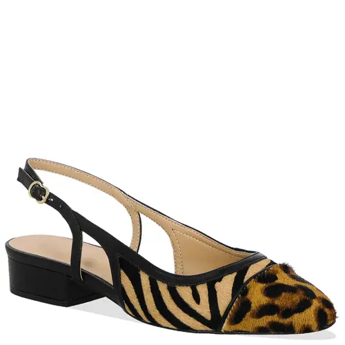 SCARPIN SALTO BAIXO SLINGBACK LUIZA BARCELOS ANIMAL PRINT