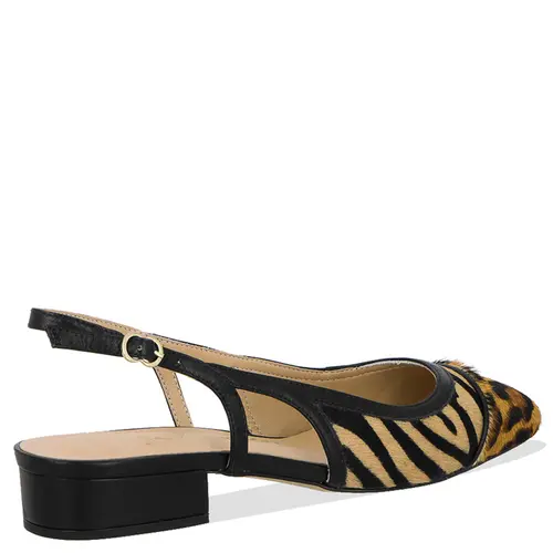 SCARPIN SALTO BAIXO SLINGBACK LUIZA BARCELOS ANIMAL PRINT