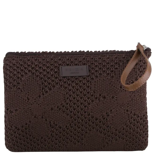NECESSAIRE BRIZZA KNIT AREZZO MARROM