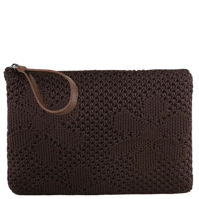 NECESSAIRE BRIZZA KNIT AREZZO MARROM