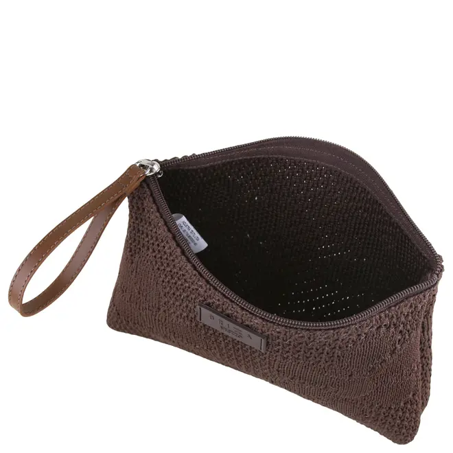 NECESSAIRE BRIZZA KNIT AREZZO MARROM