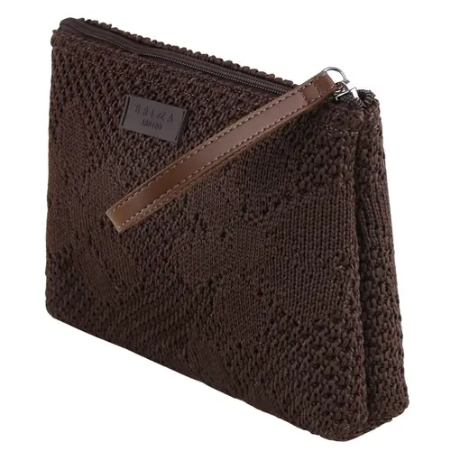 NECESSAIRE BRIZZA KNIT AREZZO MARROM