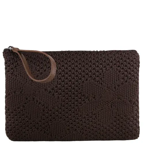 NECESSAIRE BRIZZA KNIT AREZZO MARROM