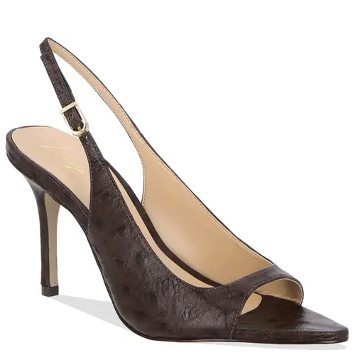SANDÁLIA PEEP TOE SALTO ALTO LUIZA BARCELOS MARROM