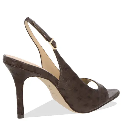 SANDÁLIA PEEP TOE SALTO ALTO LUIZA BARCELOS MARROM