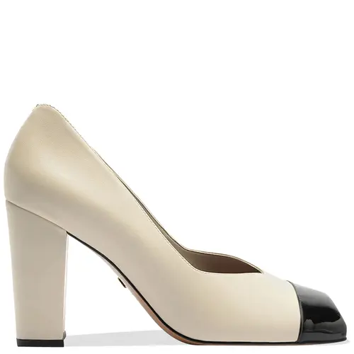 SCARPIN SALTO BLOCO ALTO AREZZO BRANCO