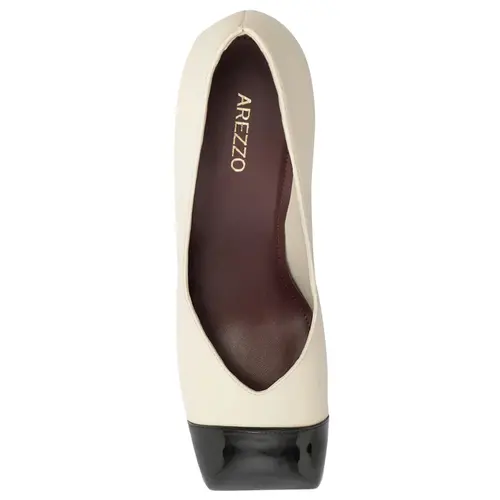 SCARPIN SALTO BLOCO ALTO AREZZO BRANCO