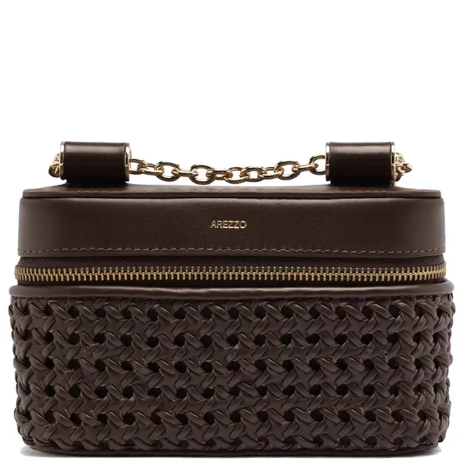 BOLSA PEQUENA TRESSE AREZZO MARROM