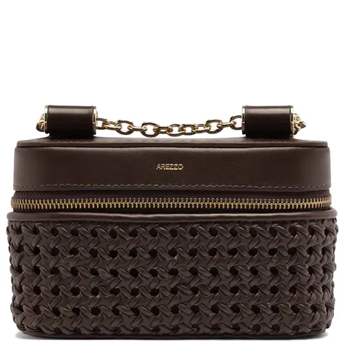 BOLSA PEQUENA TRESSE AREZZO MARROM