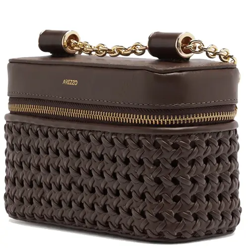 BOLSA PEQUENA TRESSE AREZZO MARROM