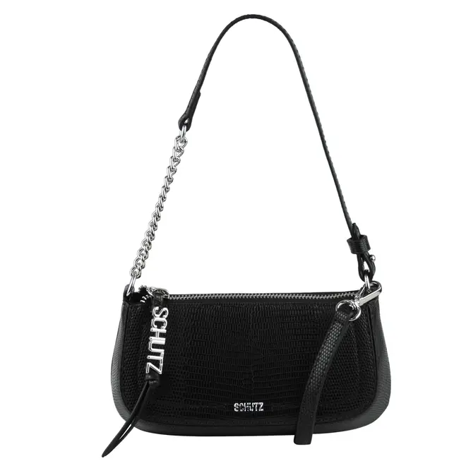BOLSA PEQUENA CROCO TINA SCHUTZ PRETO