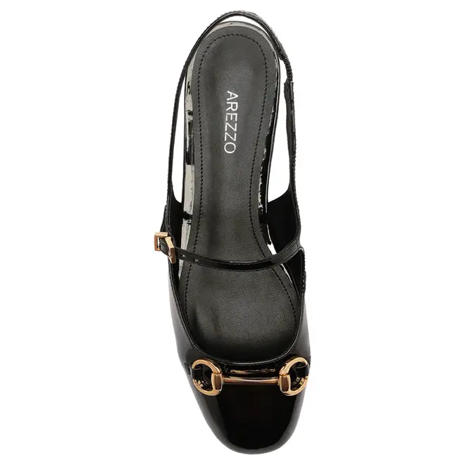 SAPATILHA BONECA SLINGBACK AREZZO PRETO
