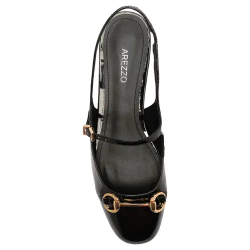 SAPATILHA BONECA SLINGBACK AREZZO PRETO