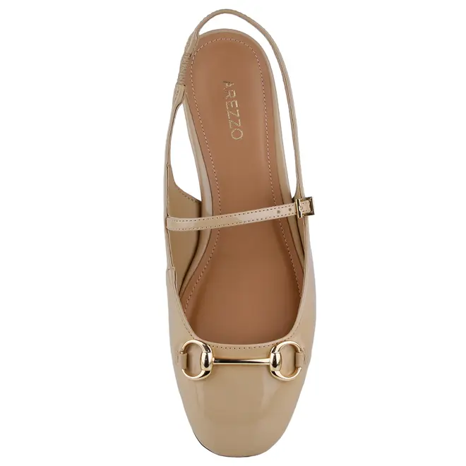 SAPATILHA BONECA SLINGBACK AREZZO BEGE