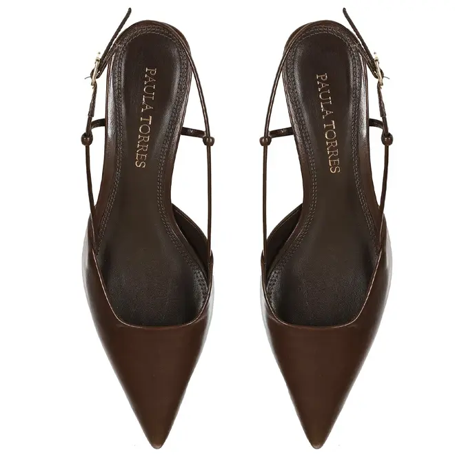 SCARPIN SALTO BAIXO CASSIE PAULA TORRES MARROM