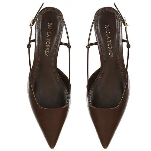 SCARPIN SALTO BAIXO CASSIE PAULA TORRES MARROM