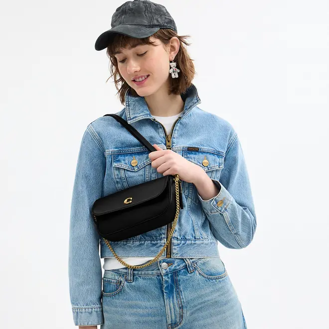 BOLSA COACH NEW YORK BROOK FLAP CHAIN PRETO