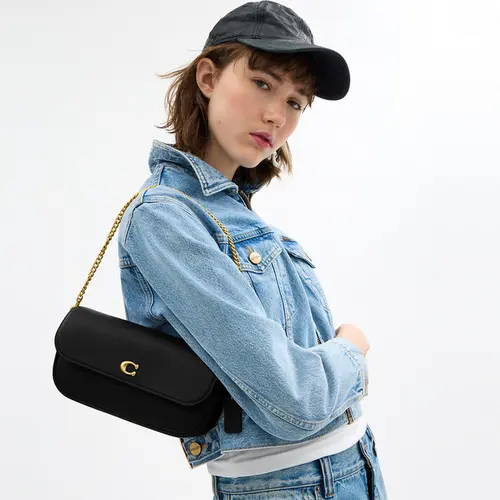 BOLSA COACH NEW YORK BROOK FLAP CHAIN PRETO