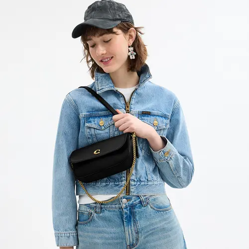 BOLSA COACH NEW YORK BROOK FLAP CHAIN PRETO