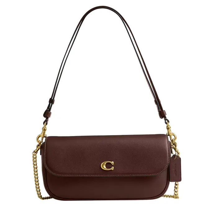 BOLSA COACH NEW YORK BROOK FLAP CHAIN MARROM