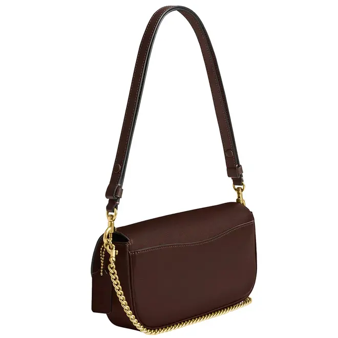 BOLSA COACH NEW YORK BROOK FLAP CHAIN MARROM