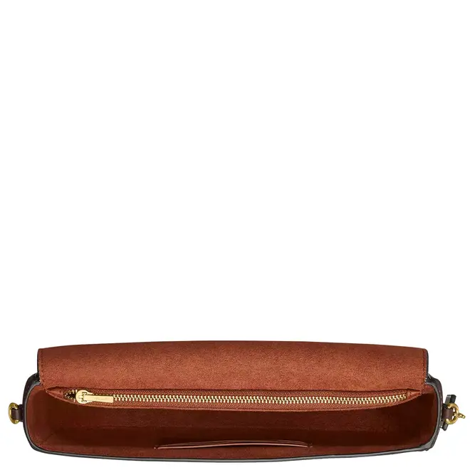 BOLSA COACH NEW YORK BROOK FLAP CHAIN MARROM