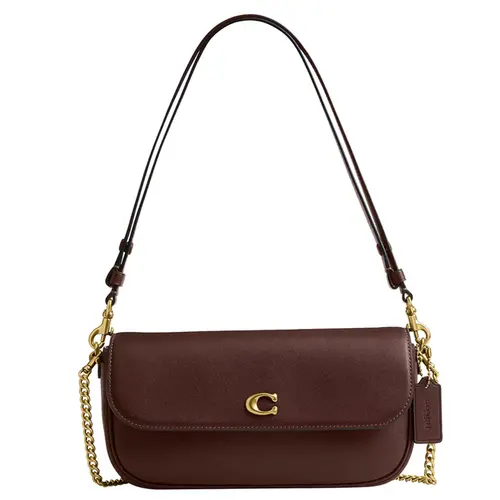 BOLSA COACH NEW YORK BROOK FLAP CHAIN MARROM