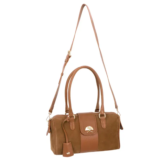 BOLSA MÉDIA LUIZA BARCELOS CARAMELO