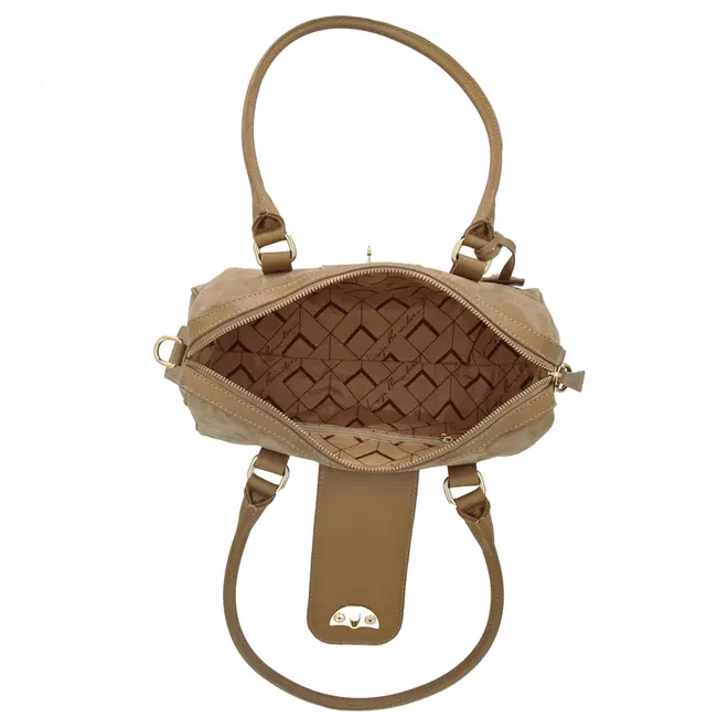 BOLSA MÉDIA LUIZA BARCELOS BEGE