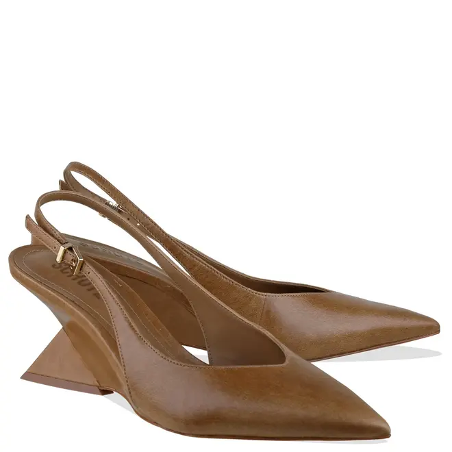 MULE SALTO MÉDIO SLINGBACK ABBIE SCHUTZ BEGE