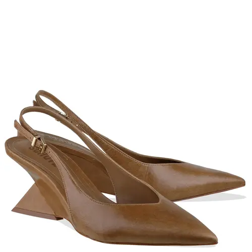 MULE SALTO MÉDIO SLINGBACK ABBIE SCHUTZ BEGE