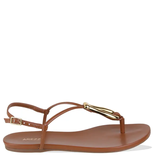 SANDÁLIA RASTEIRA SLIM AREZZO CARAMELO