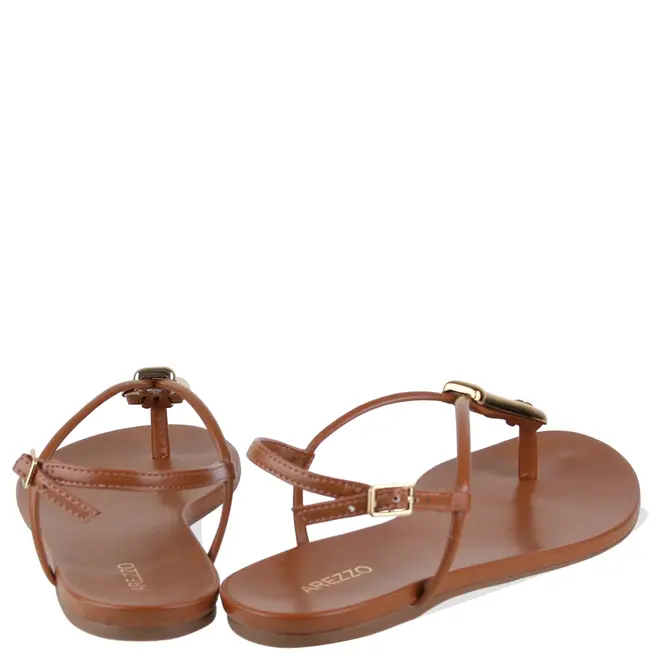 SANDÁLIA RASTEIRA SLIM AREZZO CARAMELO
