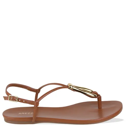 SANDÁLIA RASTEIRA SLIM AREZZO CARAMELO