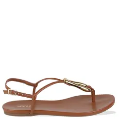 SANDÁLIA RASTEIRA SLIM AREZZO CARAMELO